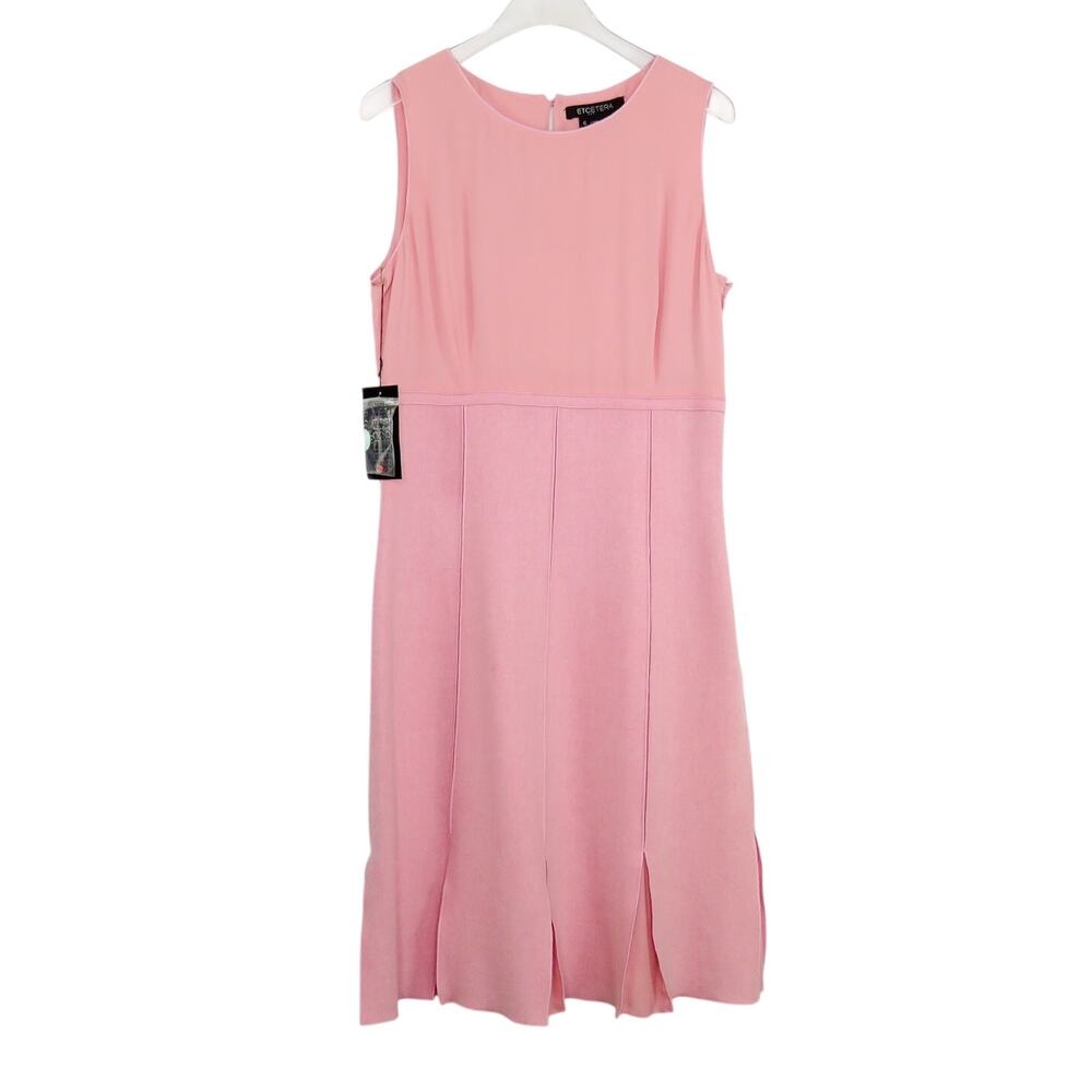 Etcetera Pink High Neck Sleeveless Knee Length Dress Size 6 - Picture 2 of 7